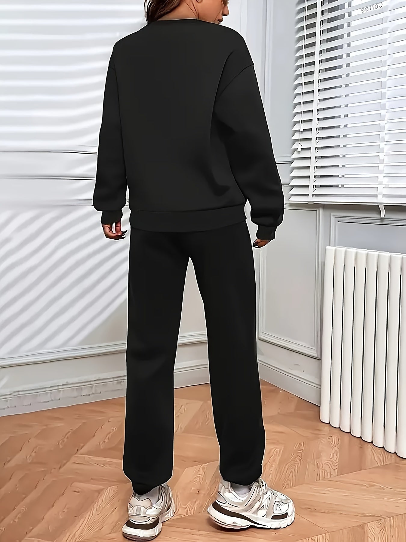 Geometric Milano Knit Sweatshirt  Pants Set - IRON GODDESS