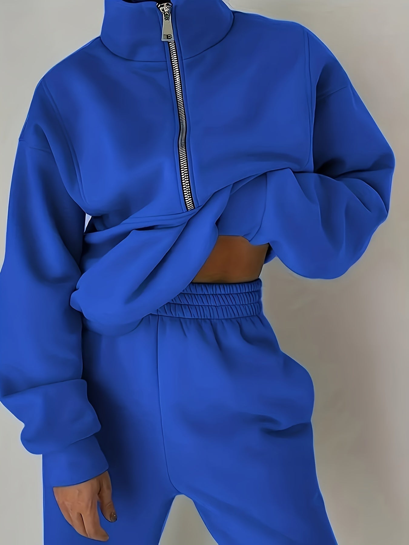 Womens Long Sleeve Zip Sweatshirt  Pants Set - IRON GODDESS