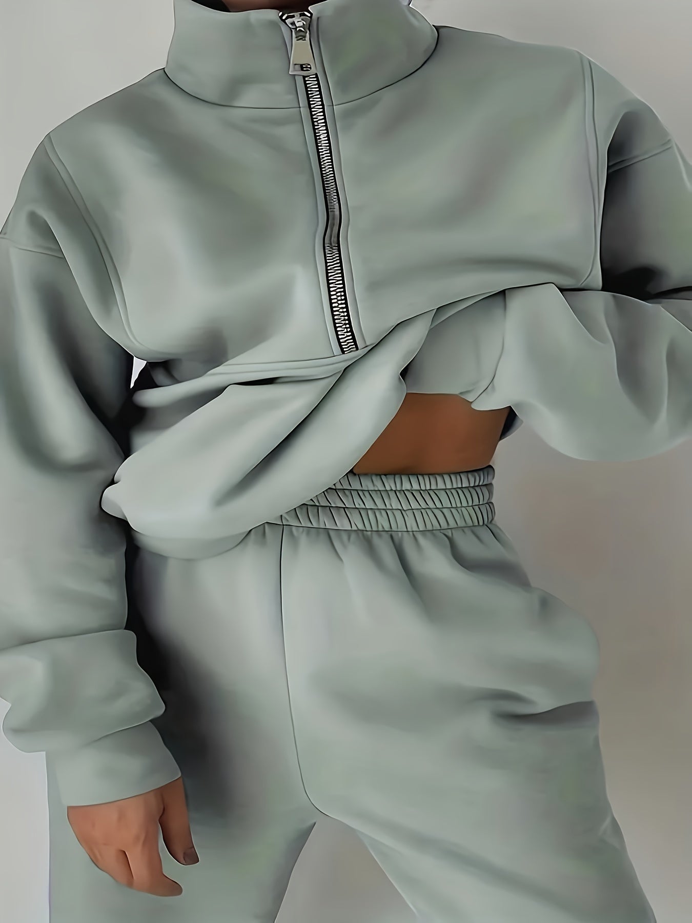 Womens Long Sleeve Zip Sweatshirt  Pants Set - IRON GODDESS