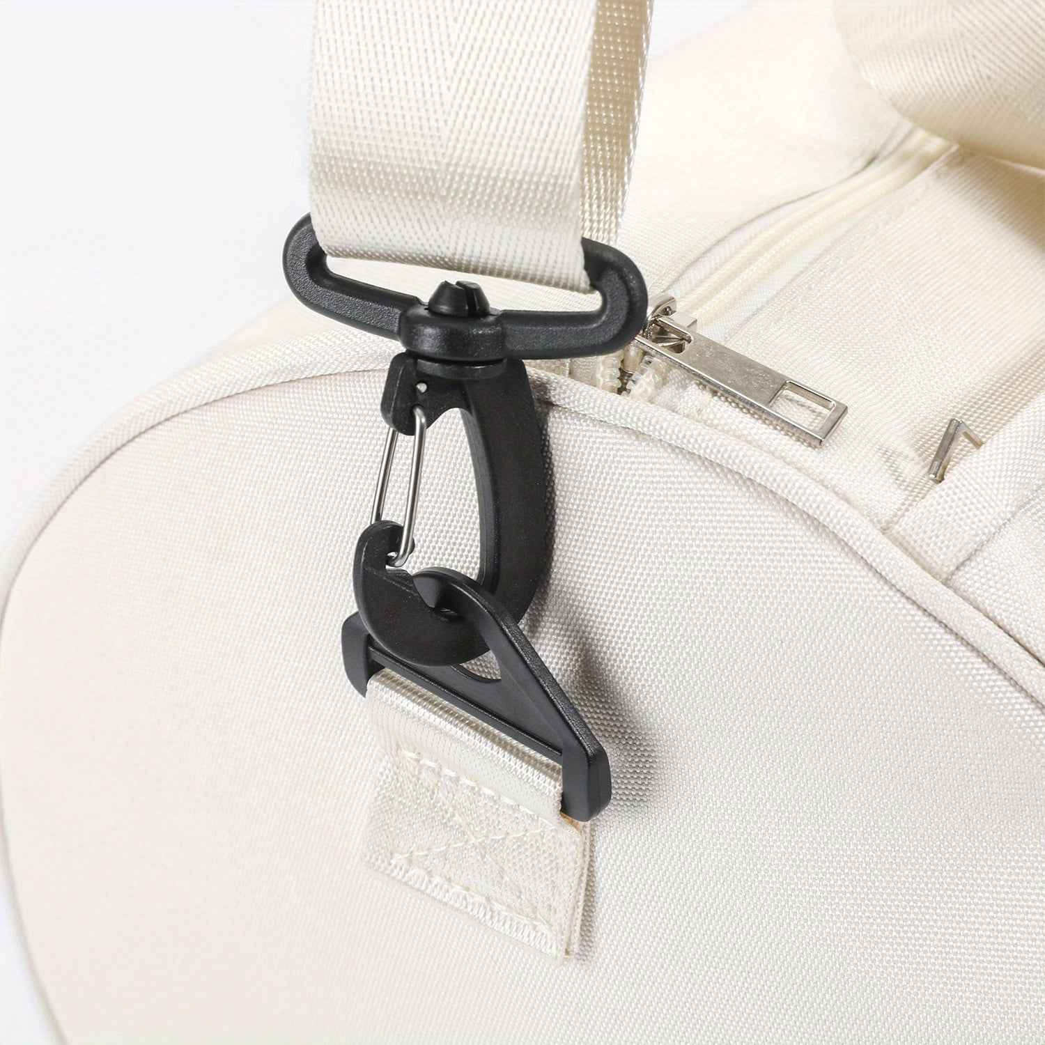 1pc MILANO Print Shoulder Crossbody Duffel Bag - High-Capacity Lightweight Foldable Nylon Gym Bag with Adjustable Strap, 4 Colors (Black/White/Blue/Gray) for Ballet Dancers, Travel, Daily Commute & Athleisure, Dance Accessory Carrier, Durable Zipper Closu