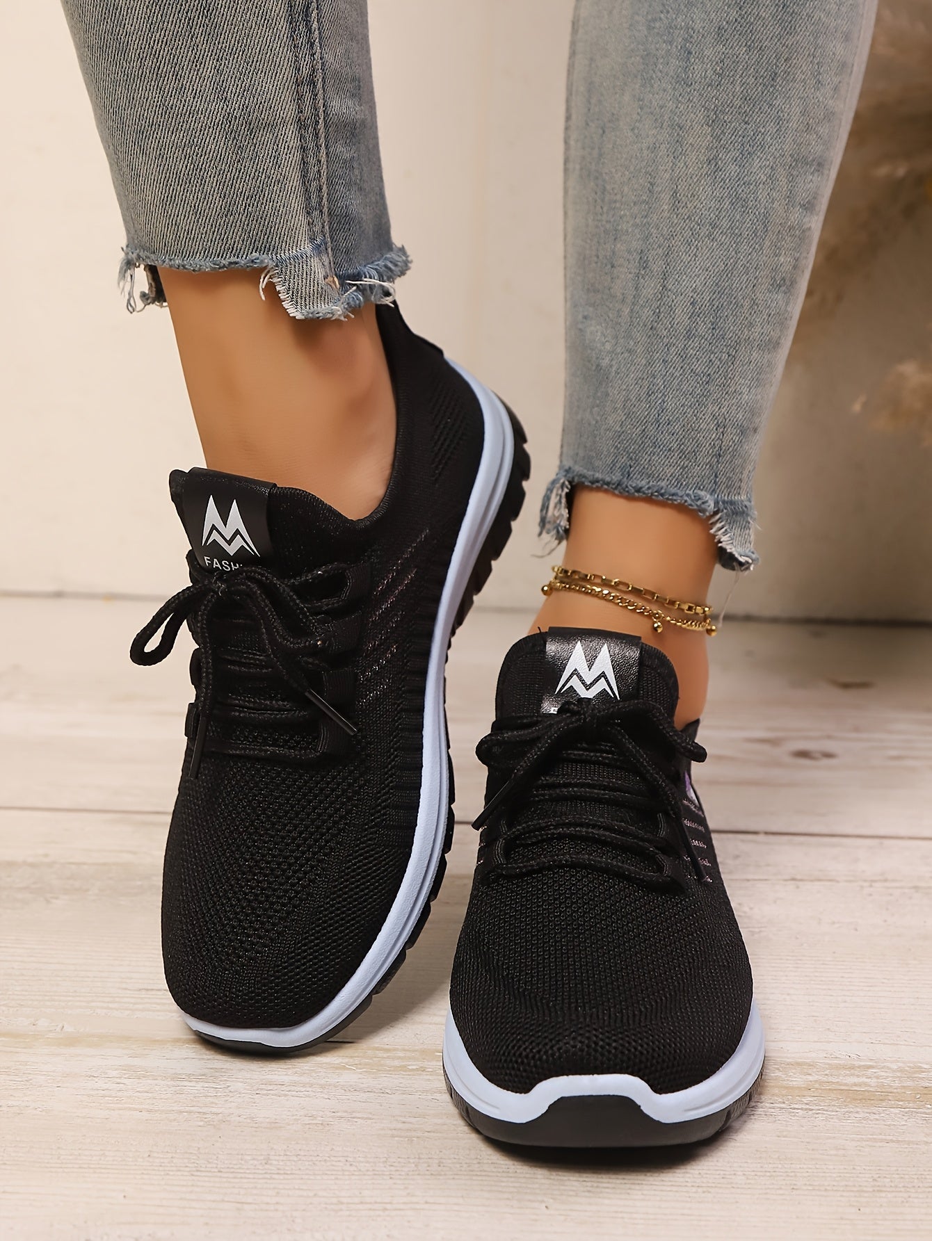 Womens Purple Wide Fit Breathable AllSeason Sneakers - IRON GODDESS