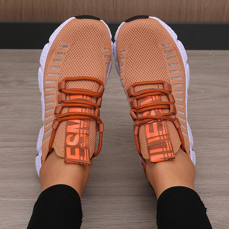 Sonic Stripe Breathable Comfort Womens Lightweight Athletic Sneakers - IRON GODDESS