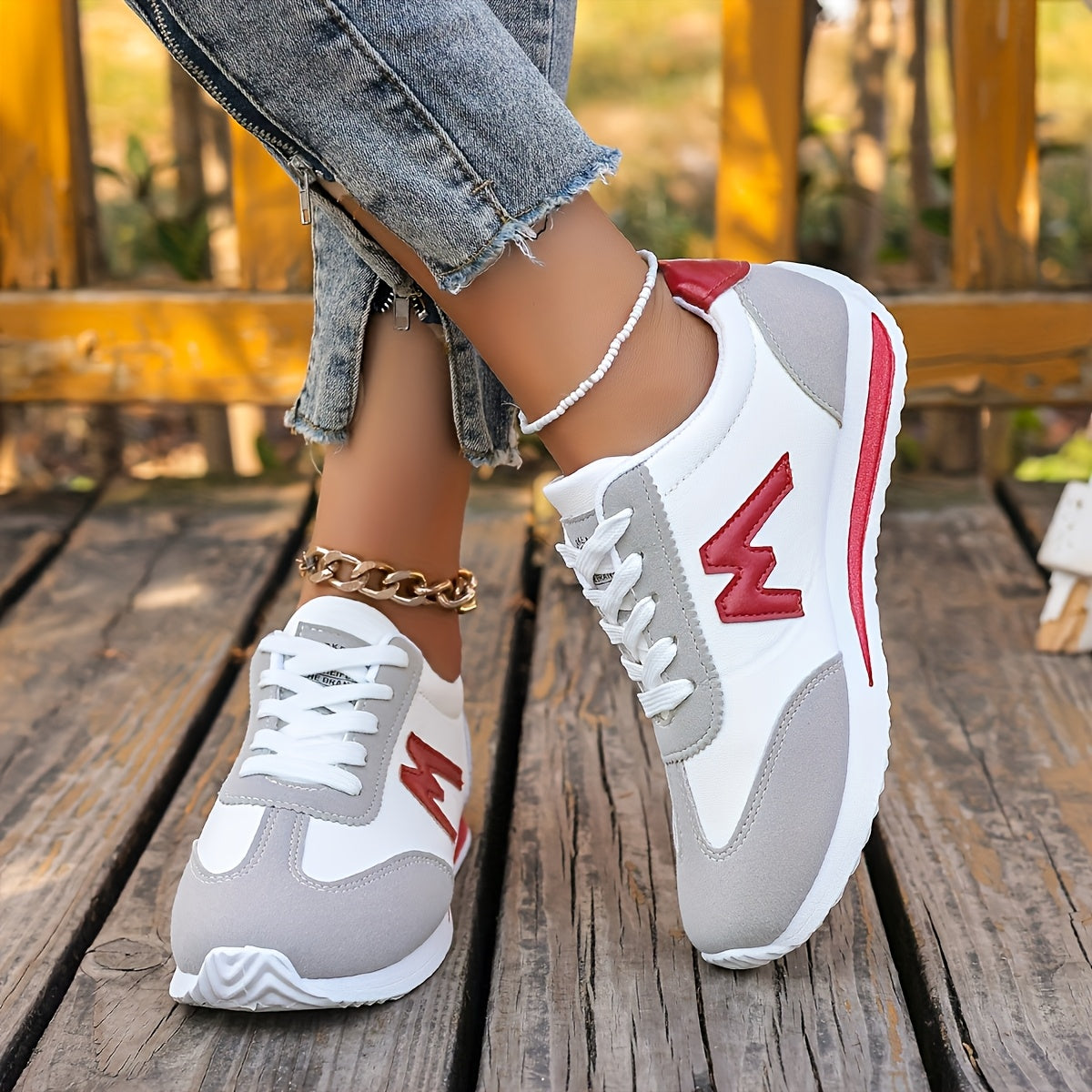 Chic MultiAccent Lightweight Casual Sneakers - IRON GODDESS