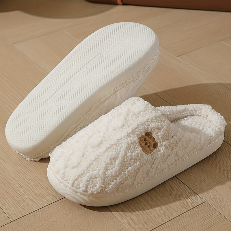 Couples Cozy Bear Fleece Slippers Soft Plush IndoorOutdoor Comfort - IRON GODDESS