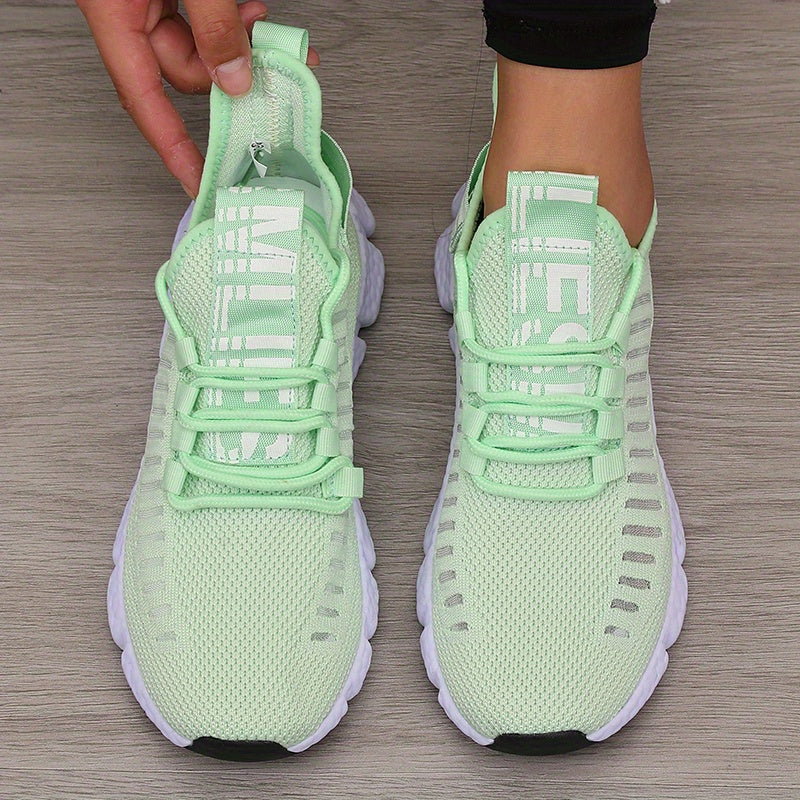 Sonic Stripe Breathable Comfort Womens Lightweight Athletic Sneakers - IRON GODDESS