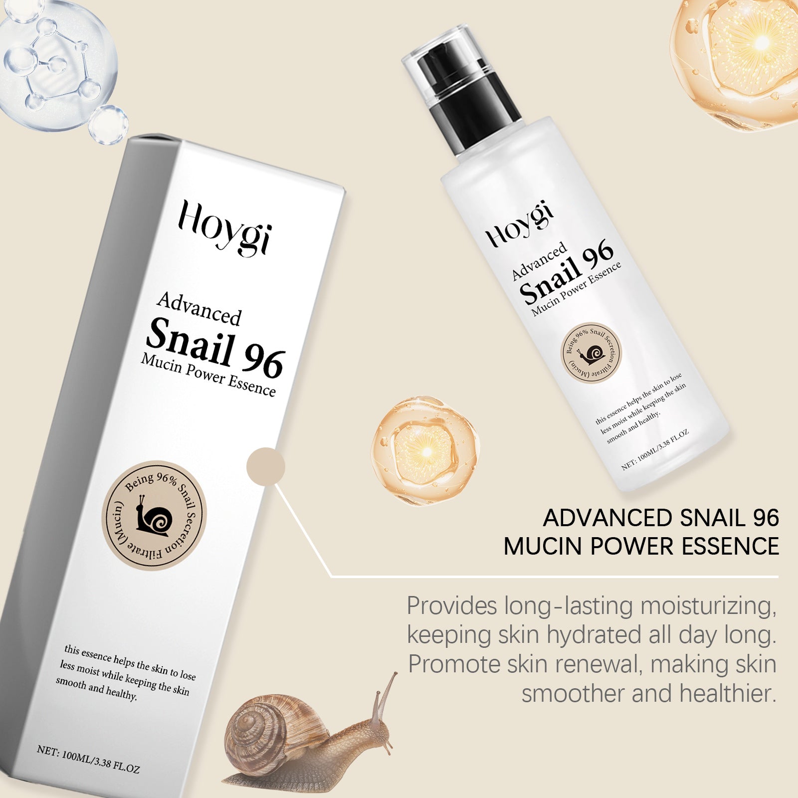 Hoygi Snail Mucin Hydrating Radiance Boosting Serum - IRON GODDESS