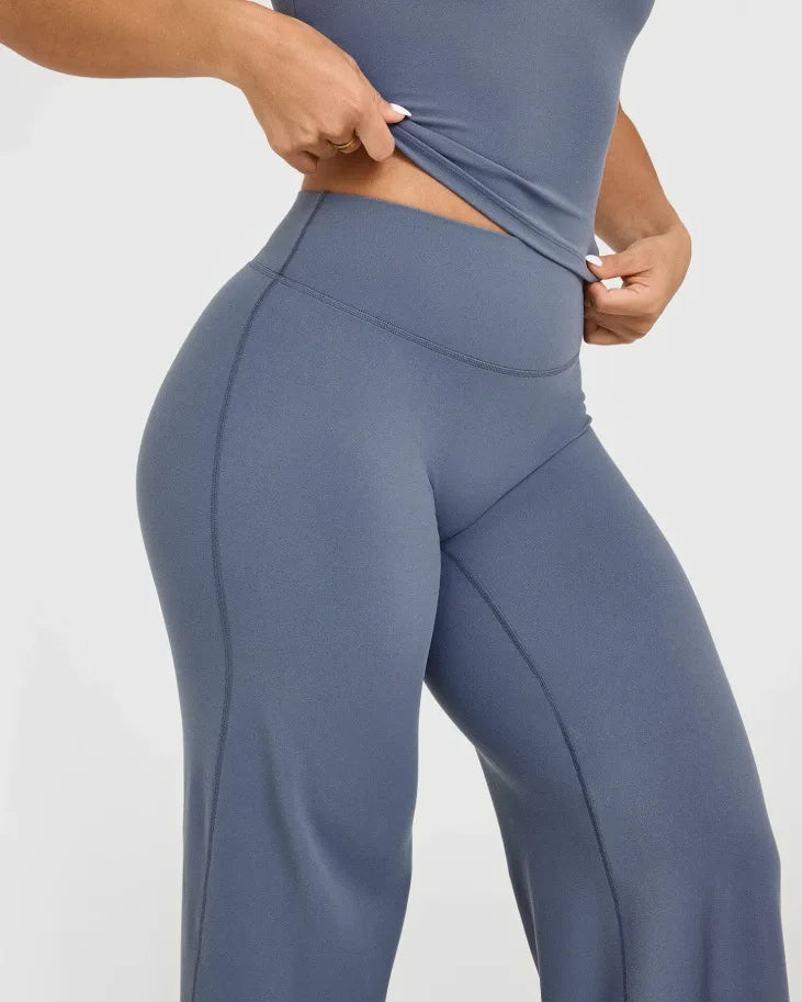 NCLAGEN Straight-Leg Pants Ultra Soft Butter Fabric Women's Mid-Waist Yoga Pants GYM Naked Feel Pilates Running Sport Trousers - IRON GODDESS
