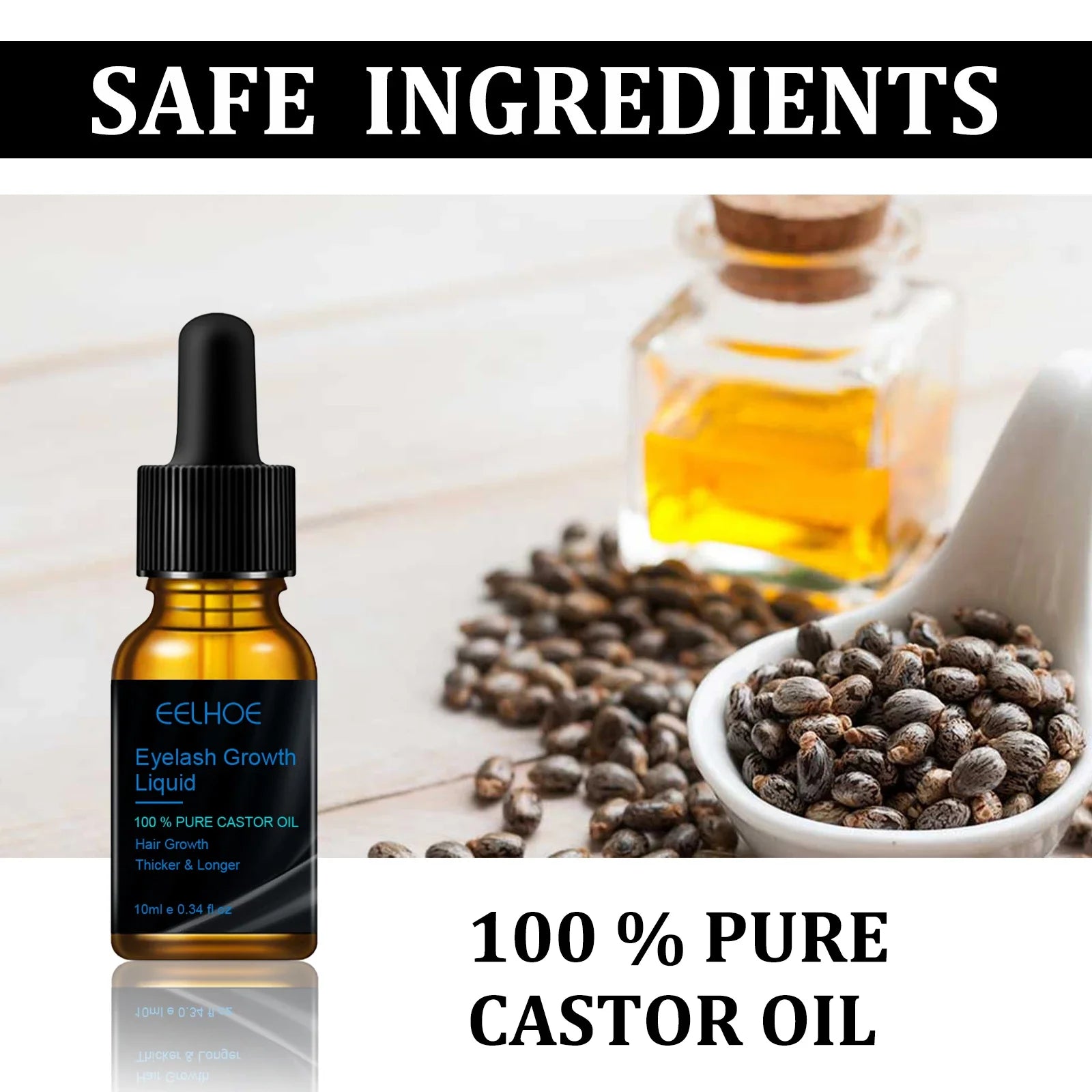 Eyebrows Natural Thick Slender Curl Curl Moist Natural Castor Oil Growth Liquid Serum Extension Eyelash Female Makeup Product - IRON GODDESS