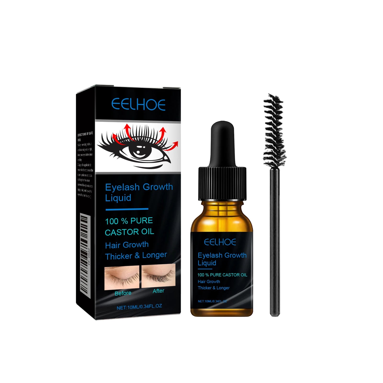 Eyebrows Natural Thick Slender Curl Curl Moist Natural Castor Oil Growth Liquid Serum Extension Eyelash Female Makeup Product - IRON GODDESS