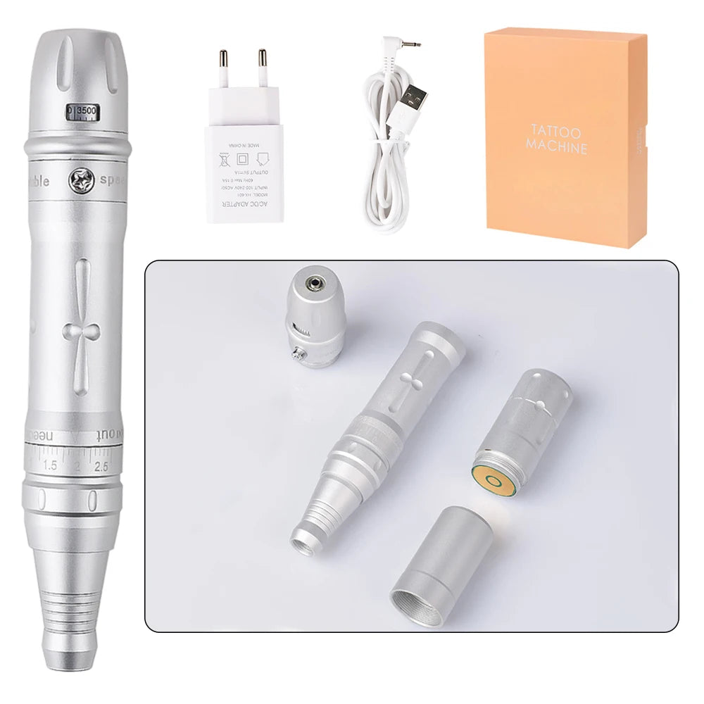 Wireless PMU Machine Permanent Makeup for Eyebrows Miroblading Eyeliner Lip Microshading Professional Rotary Tattoo Pen Gun Kit - IRON GODDESS