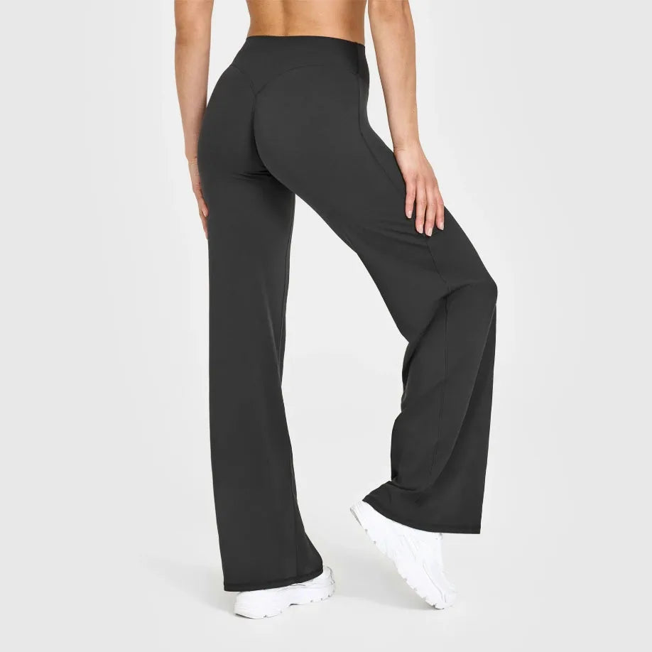 NCLAGEN Straight-Leg Pants Ultra Soft Butter Fabric Women's Mid-Waist Yoga Pants GYM Naked Feel Pilates Running Sport Trousers - IRON GODDESS