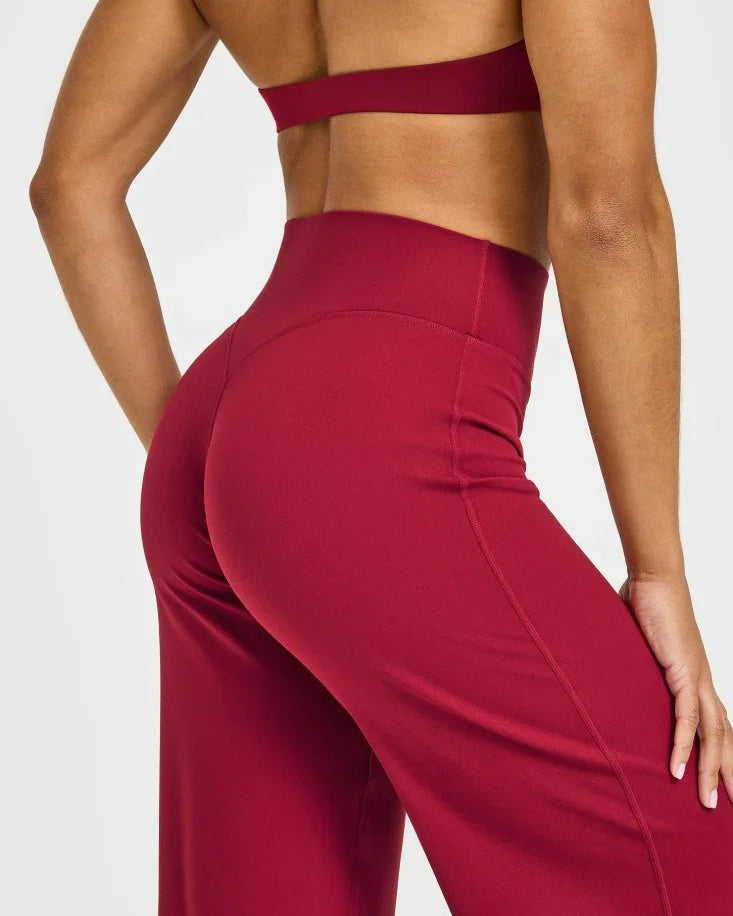 NCLAGEN Straight-Leg Pants Ultra Soft Butter Fabric Women's Mid-Waist Yoga Pants GYM Naked Feel Pilates Running Sport Trousers - IRON GODDESS