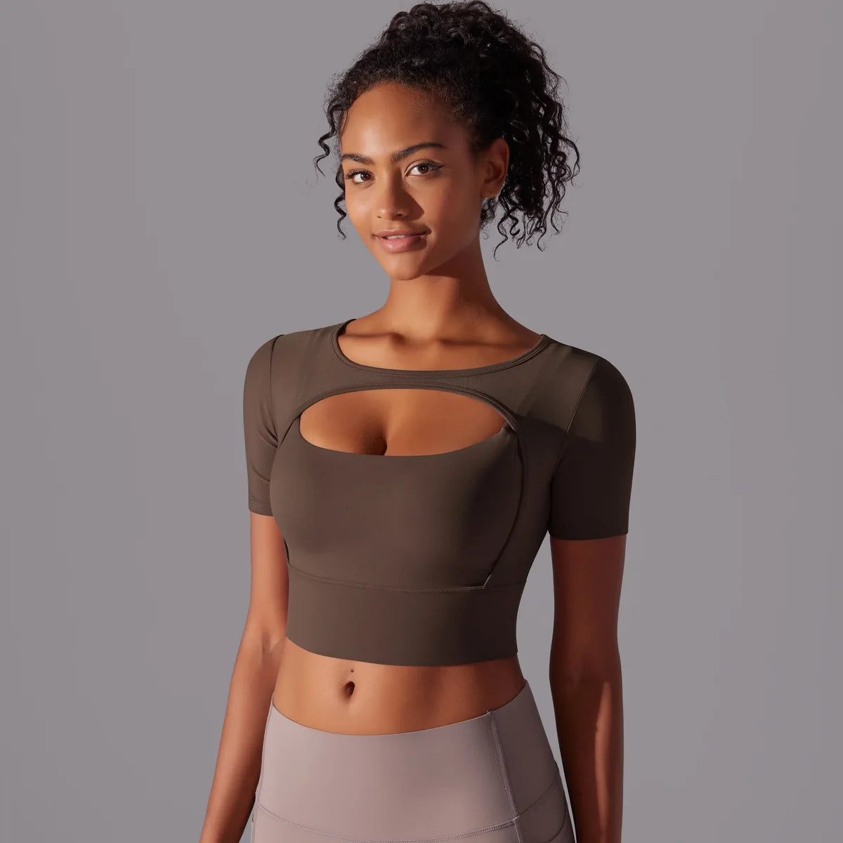Yoga exercise set with women's mesh patchwork one piece asymmetric hollow sexy tight fitting sports and fitness yoga gym bra - IRON GODDESS
