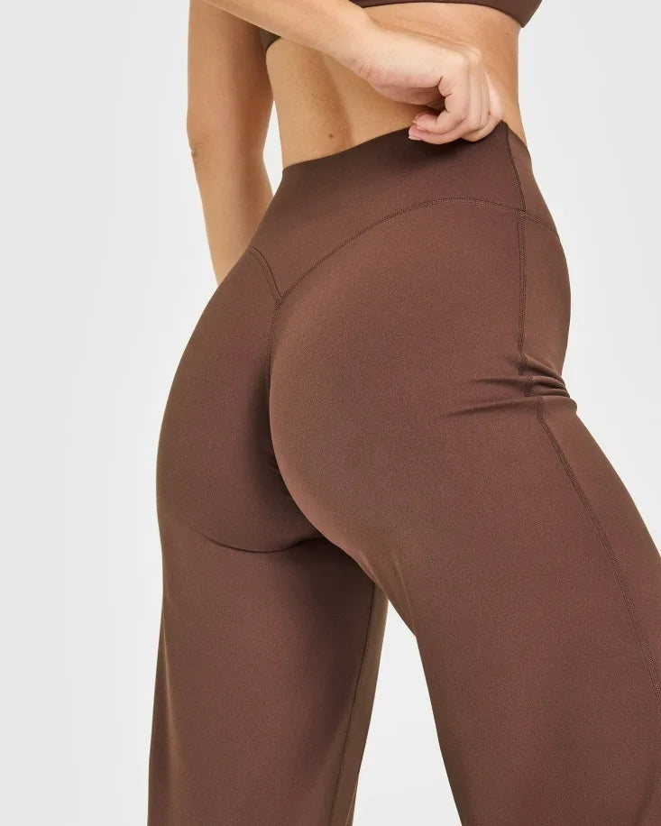 NCLAGEN Straight-Leg Pants Ultra Soft Butter Fabric Women's Mid-Waist Yoga Pants GYM Naked Feel Pilates Running Sport Trousers - IRON GODDESS