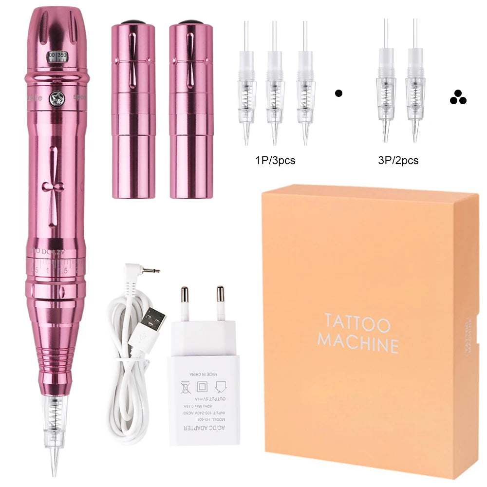 Wireless PMU Machine Permanent Makeup for Eyebrows Miroblading Eyeliner Lip Microshading Professional Rotary Tattoo Pen Gun Kit - IRON GODDESS