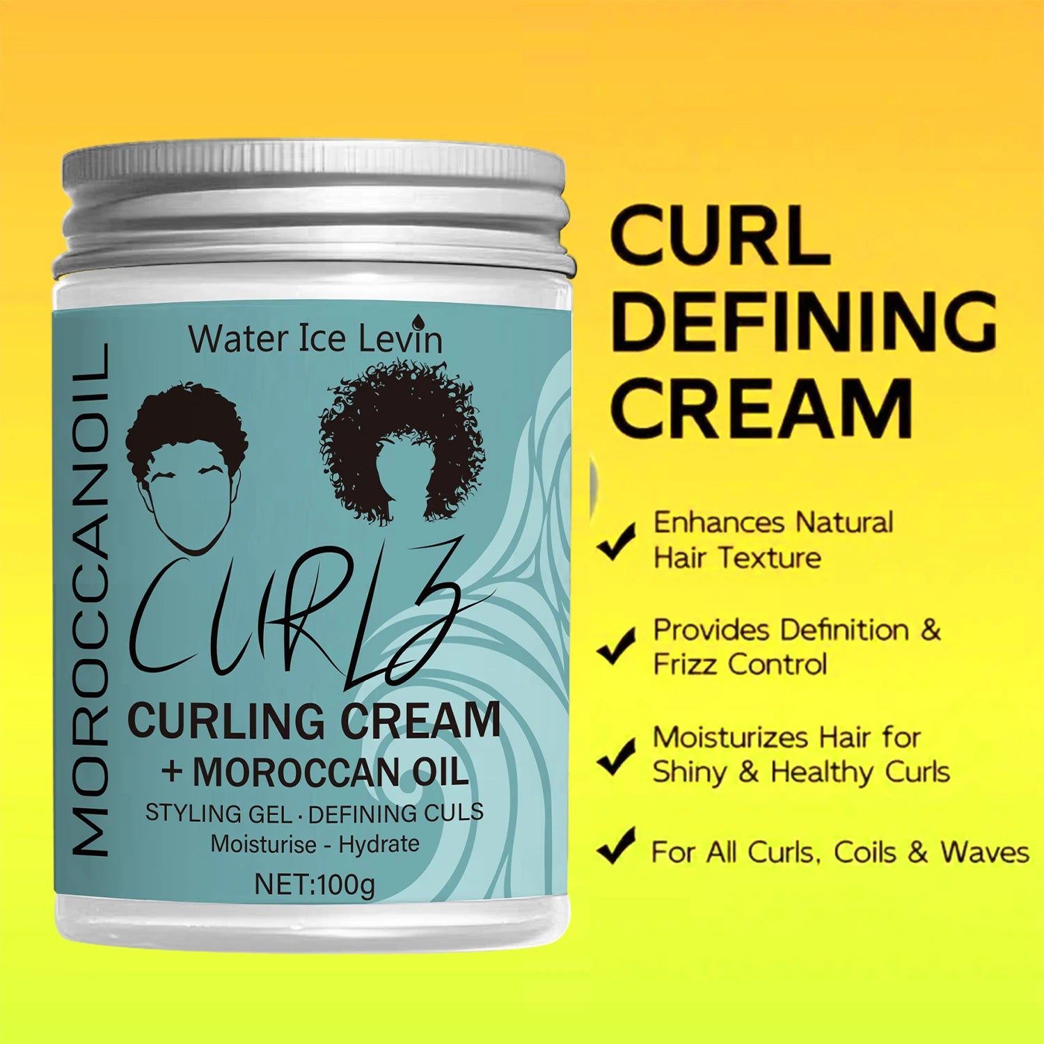 Hydrating Coconut Curling Cream Soft Shiny FrizzFree Curls - IRON GODDESS