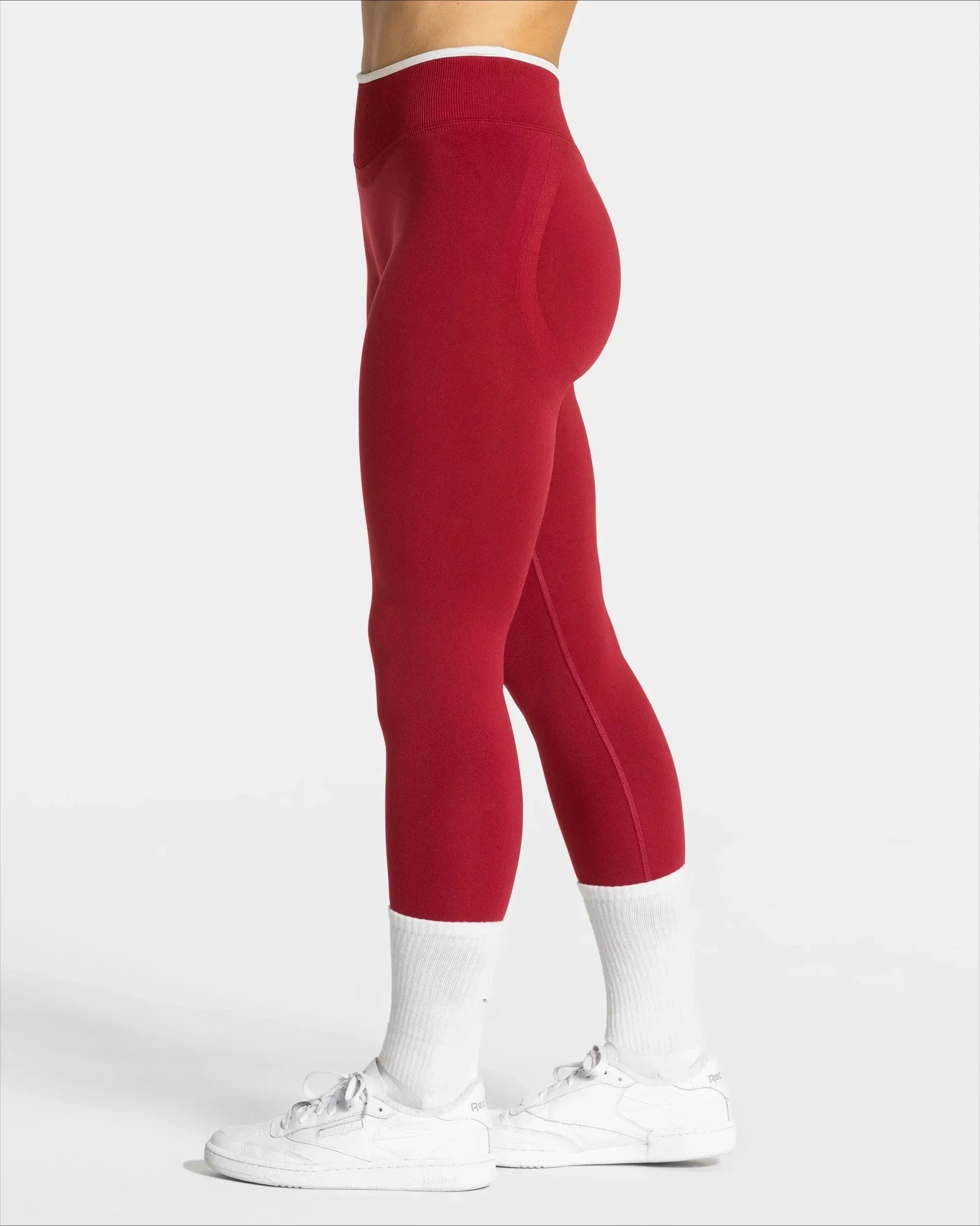 White Edge Lift Seamless High Waist Yoga Leggings - IRON GODDESS