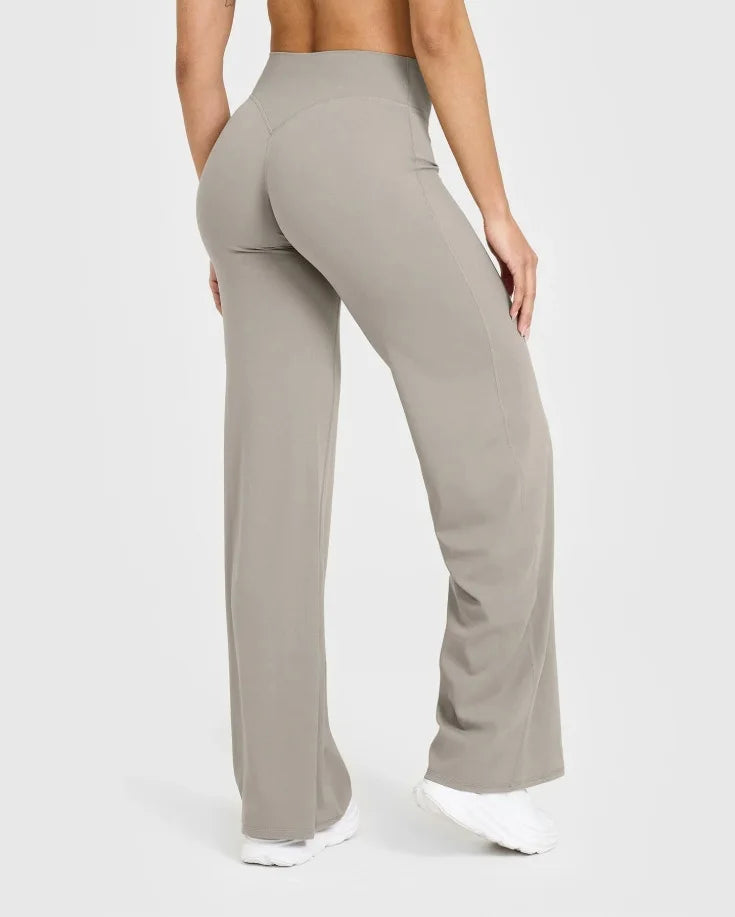 NCLAGEN Straight-Leg Pants Ultra Soft Butter Fabric Women's Mid-Waist Yoga Pants GYM Naked Feel Pilates Running Sport Trousers - IRON GODDESS