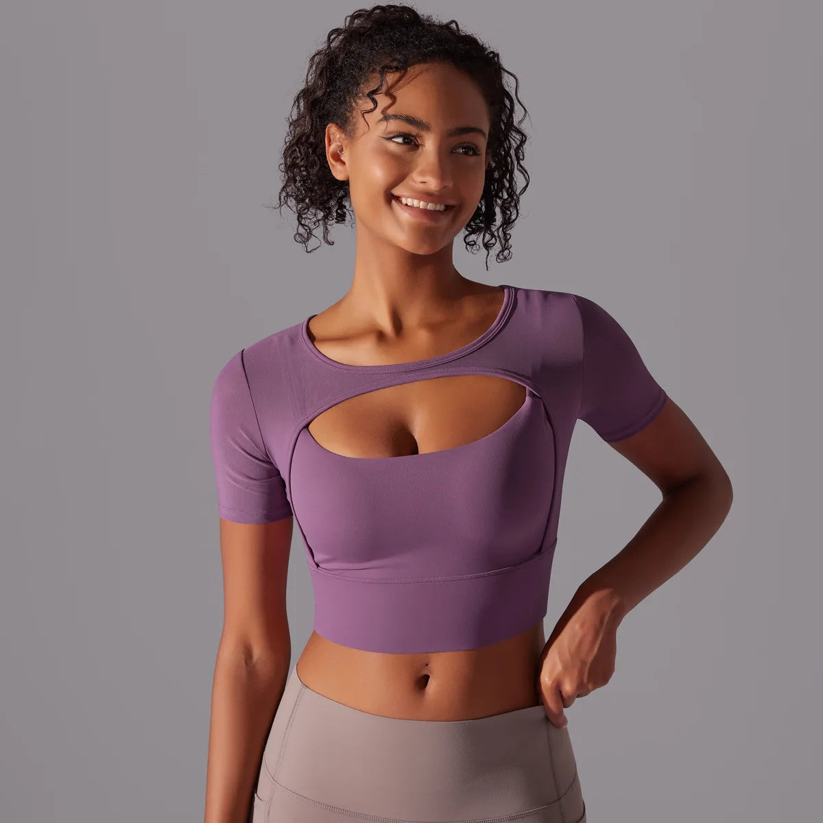 Yoga exercise set with women's mesh patchwork one piece asymmetric hollow sexy tight fitting sports and fitness yoga gym bra - IRON GODDESS