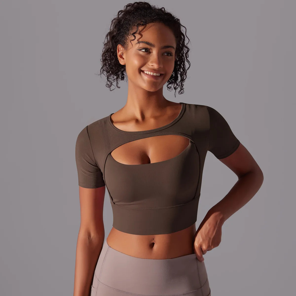 Yoga exercise set with women's mesh patchwork one piece asymmetric hollow sexy tight fitting sports and fitness yoga gym bra - IRON GODDESS