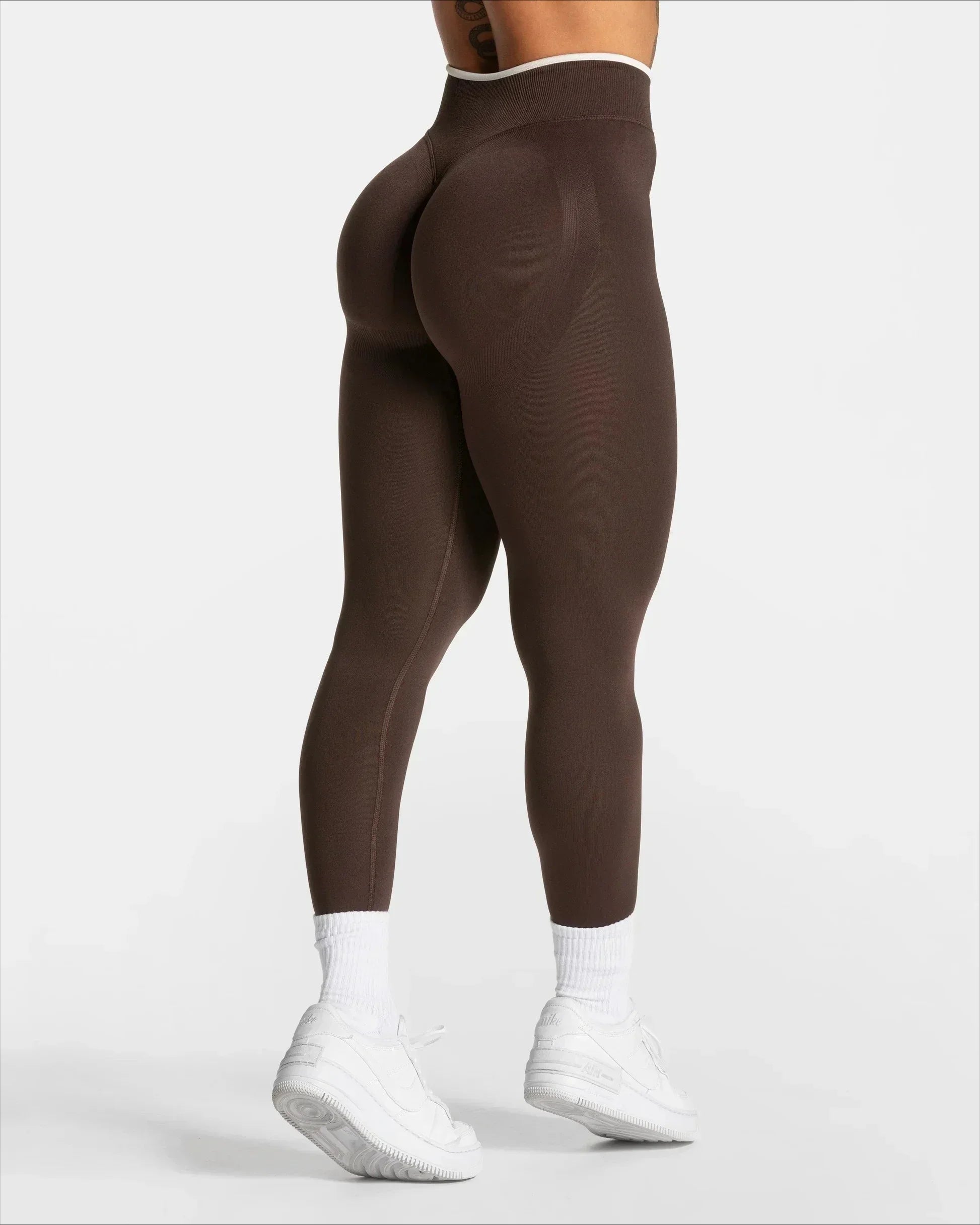 White Edge Lift Seamless High Waist Yoga Leggings - IRON GODDESS