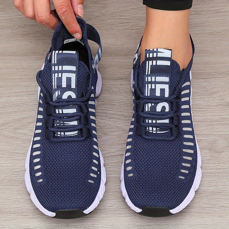 Sonic Stripe Breathable Comfort Womens Lightweight Athletic Sneakers - IRON GODDESS