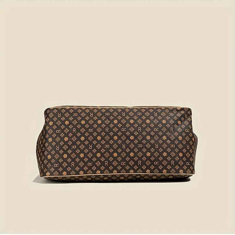 Large Capacity Travel Tote Bag with Spacious Main Compartment & Front Pocket - Coffee Color Portable Handbag for Gym, Business Trips, Weekend Getaways, Travel Bag, Carryon Luggage, Sleek Design, Sturdy Handles, Organized Packers