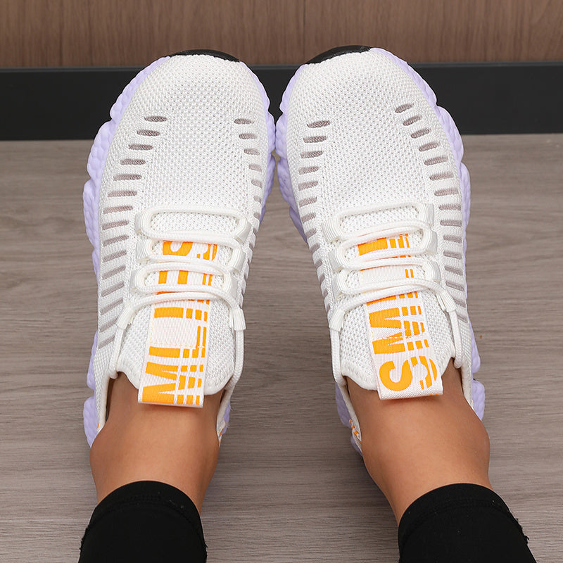 Sonic Stripe Breathable Comfort Womens Lightweight Athletic Sneakers - IRON GODDESS