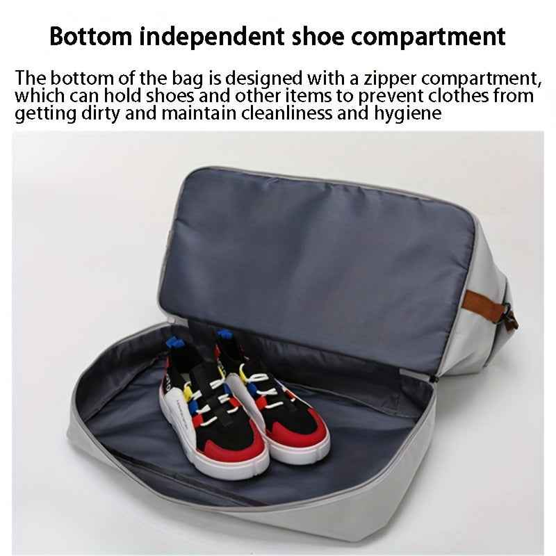 Hongyan Large Capacity Fitness Gym Bag with Dry/Wet Separation Compartments, Durable Oxford Fabric Workout Travel Bag, Adjustable Shoulder Straps & Multiple Pockets, 18.1" Height, 9.8" Width, 7 Colors (Military Green/Khaki/Gray/Purple/Red/Blue/Black), Wor