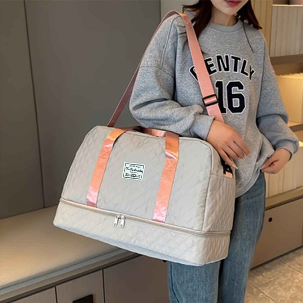 [Luxury Tote Bag] Luxury Oversized Tote Bag | Stylish and Practical Compartment Design, Multi-Functional Carry with Wet-Dry Separation and Convenient Side Pocket, Suitable for Travel and Fitness Activities