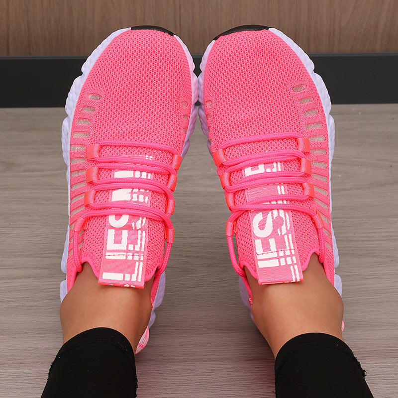 Sonic Stripe Breathable Comfort Womens Lightweight Athletic Sneakers - IRON GODDESS