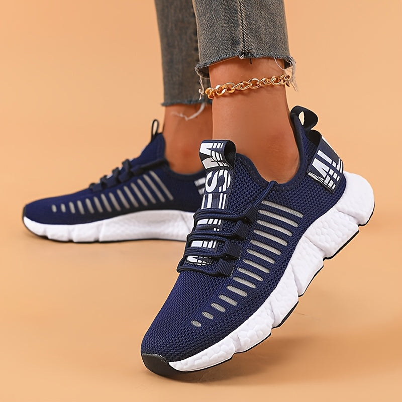 Sonic Stripe Breathable Comfort Womens Lightweight Athletic Sneakers - IRON GODDESS