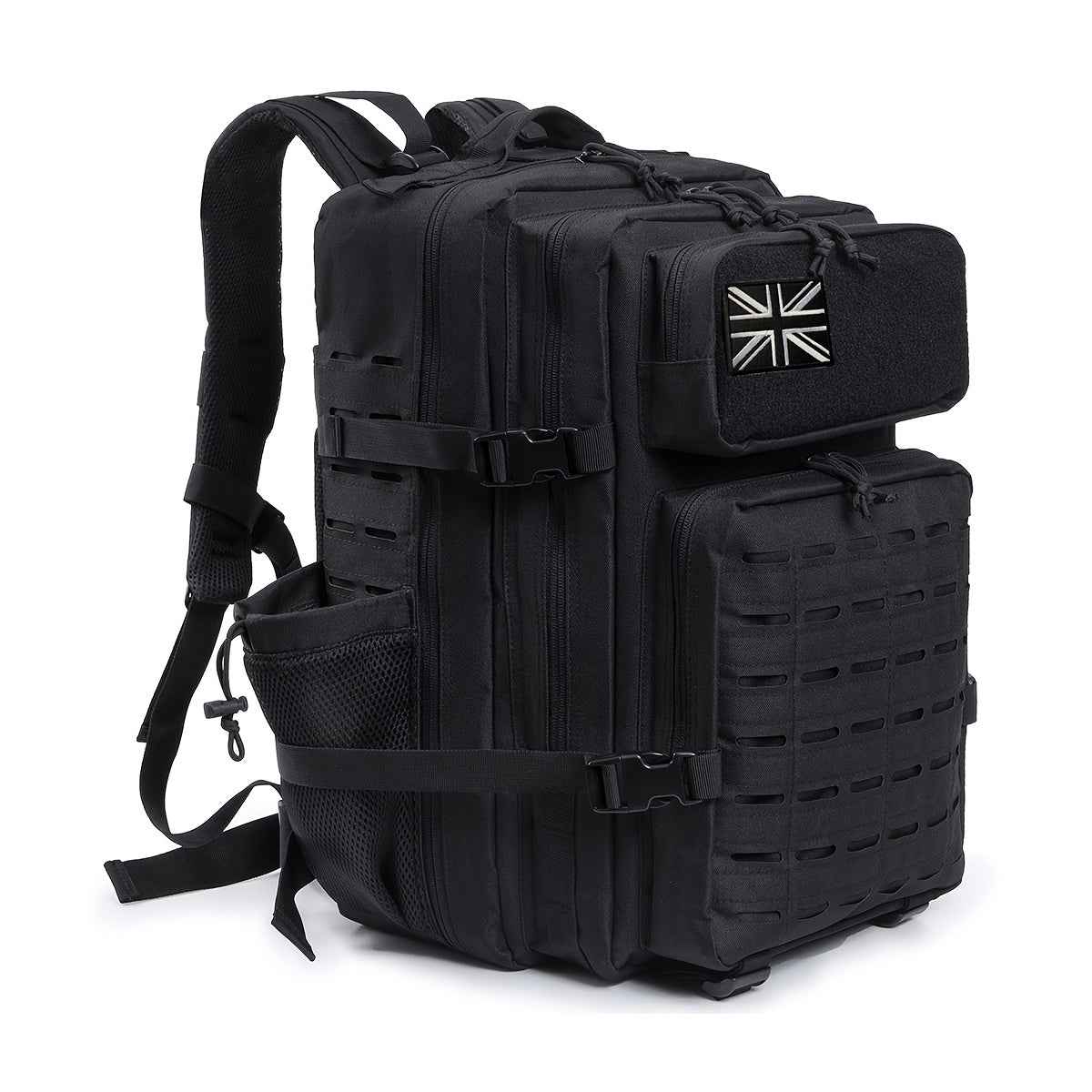 45L Large 3 Day Bug Out Bag Gym Rucksack With Bottle Holder Medical Rucksack Go Bag Black Hiking Tactical Backpack Outdoor Backpacks For Men Crossfit CCW Laser Cut Molle Daypack