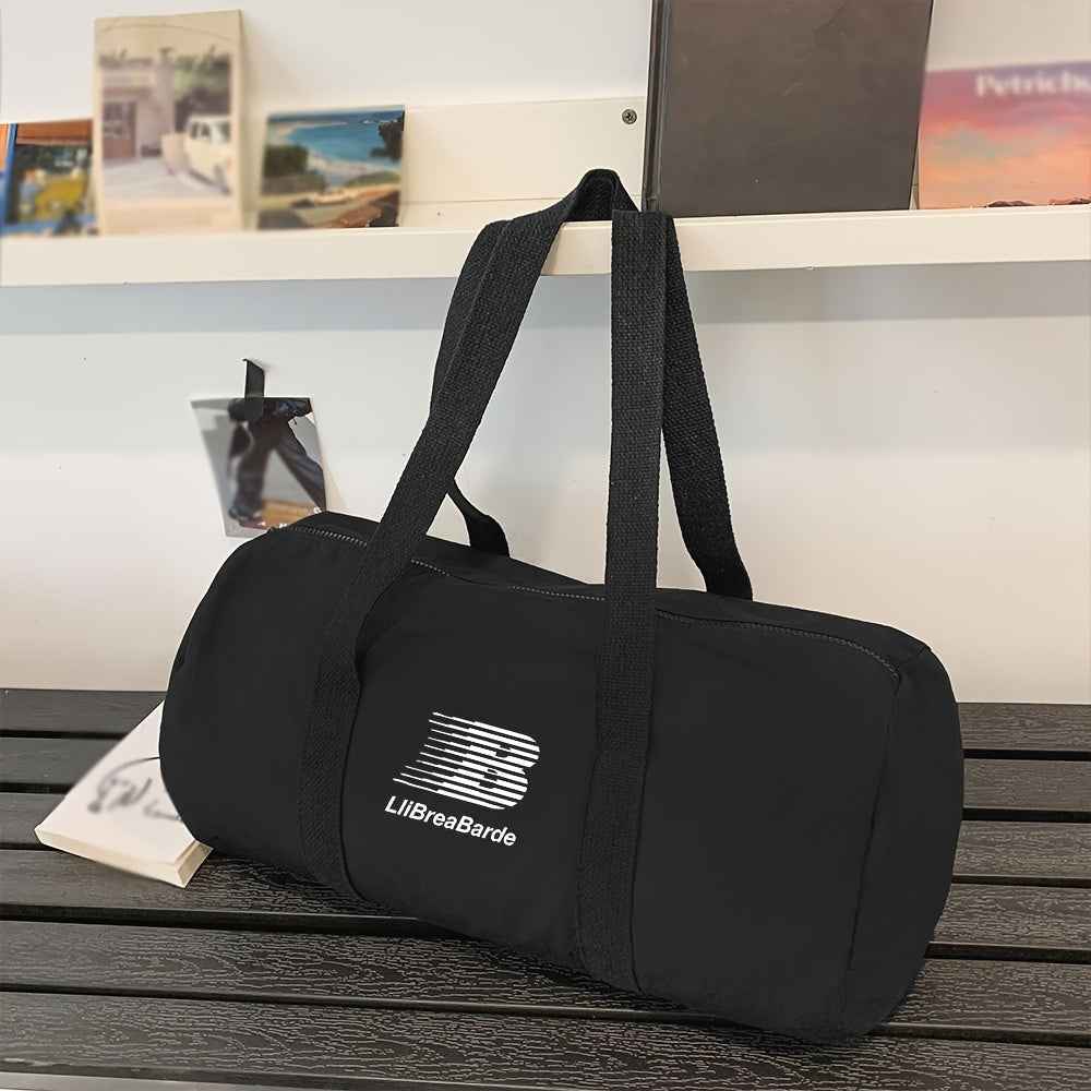 HUOHUO Men'S Large Capacity Nylon Gym Bag - Durable, Spacious & Versatile Shoulder Sports Duffel with Multiple Compartments, Black, Ideal for Fitness & Travel, Gym Bag, Nylon Gym Bag, Walking Bag, Travel Bag With Fingerprint Design, Fitness Bag, Small Wor