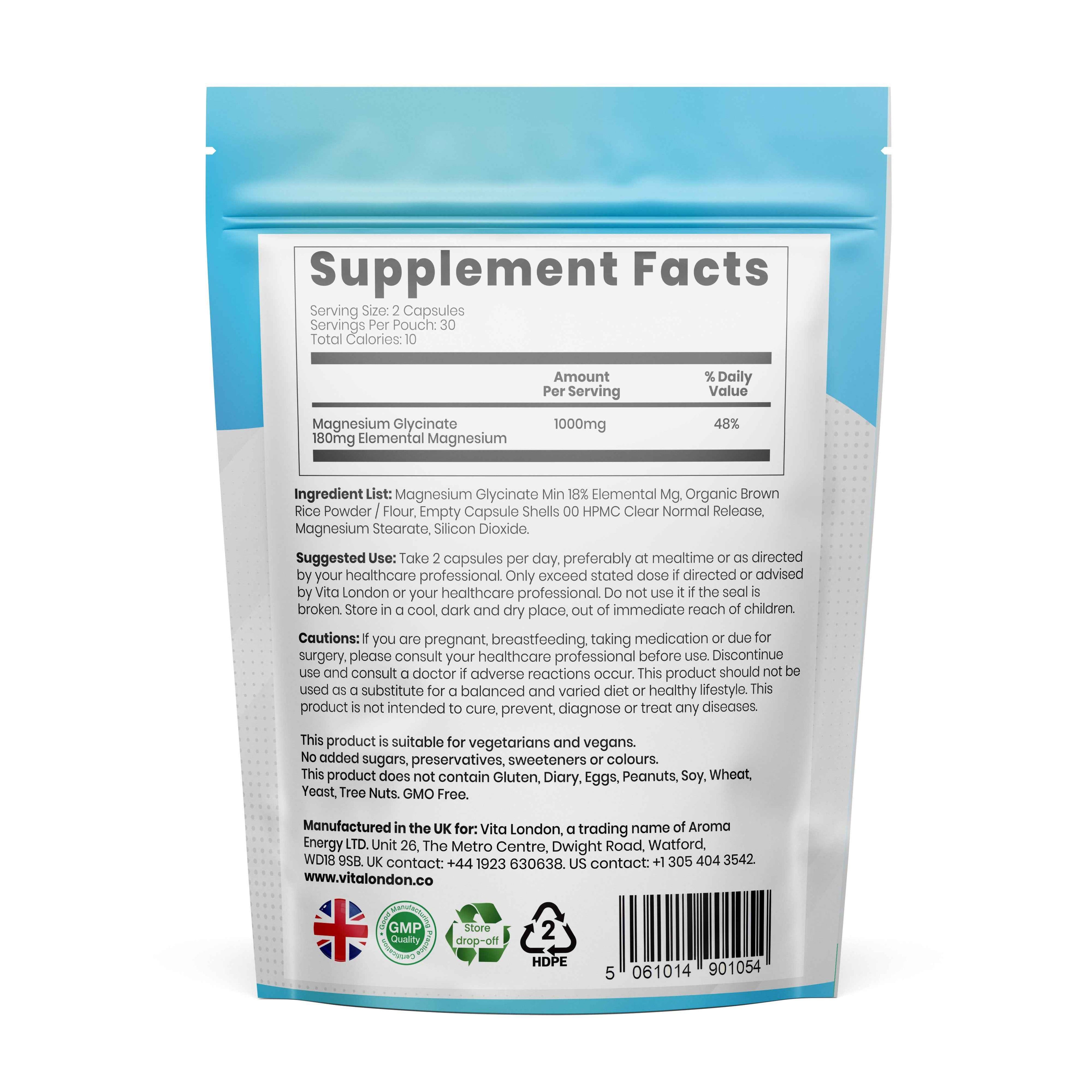 5pk Supplement Bundle - Turmeric, Ginger, Black Pepper - Magnesium Glycinate - Ashwagandha KSM-66 - Lions Mane Mushroom - Vitamin C & Zinc Tablets / Capsules (Not Gummies Or Powder) - Vegan - Gluten Free - Adult - UK - Vita London - Supplements - Vitamins