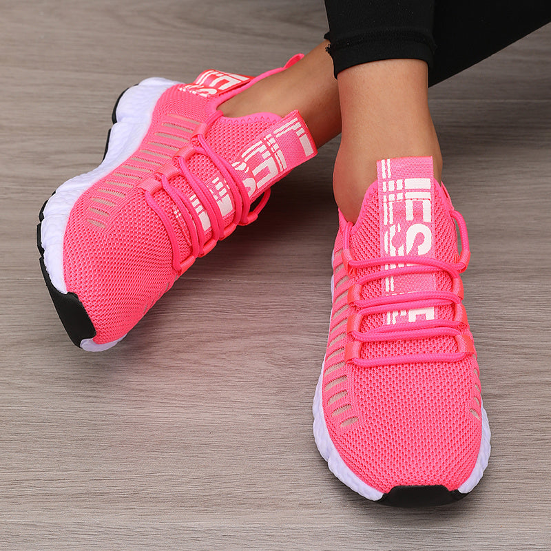 Sonic Stripe Breathable Comfort Womens Lightweight Athletic Sneakers - IRON GODDESS