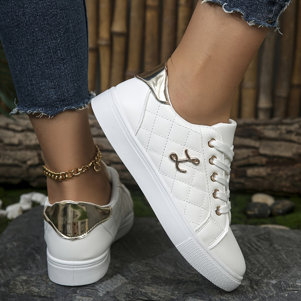 Classic Comfort White Running Sneakers for Her - IRON GODDESS