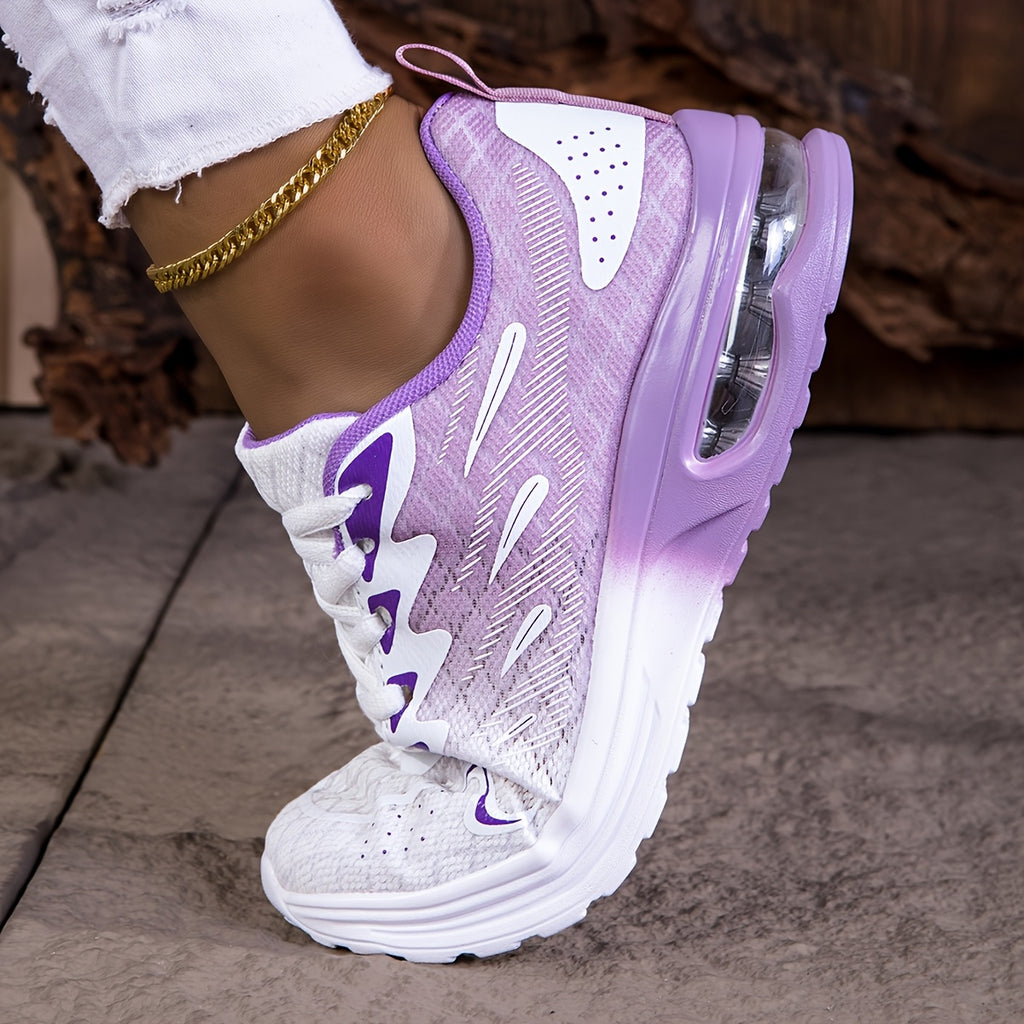 Lightweight Cushioned NonSlip PinkWhite Running Sneakers - IRON GODDESS