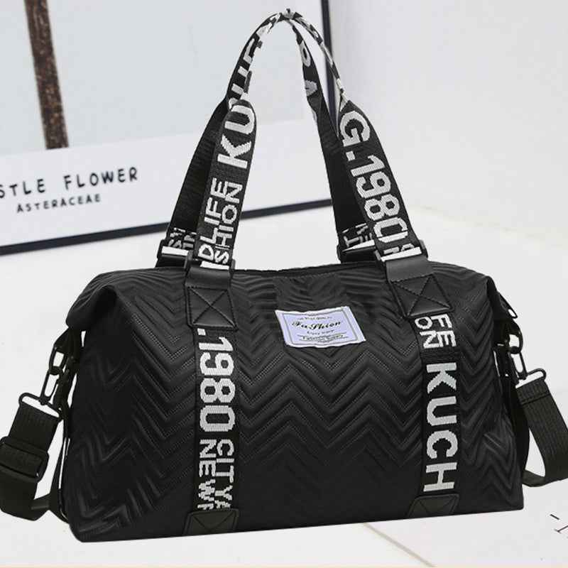 Men's & Women's Heavy-Duty Nylon Crossbody Gym Bag - Vintage 80s Retro '88 Number Print, Adjustable Strap & Padded Shoulder, Black/White Lettering, Casual Travel & Tote for Fitness, Everyday Use (Unisex) - Durable Zipper (R