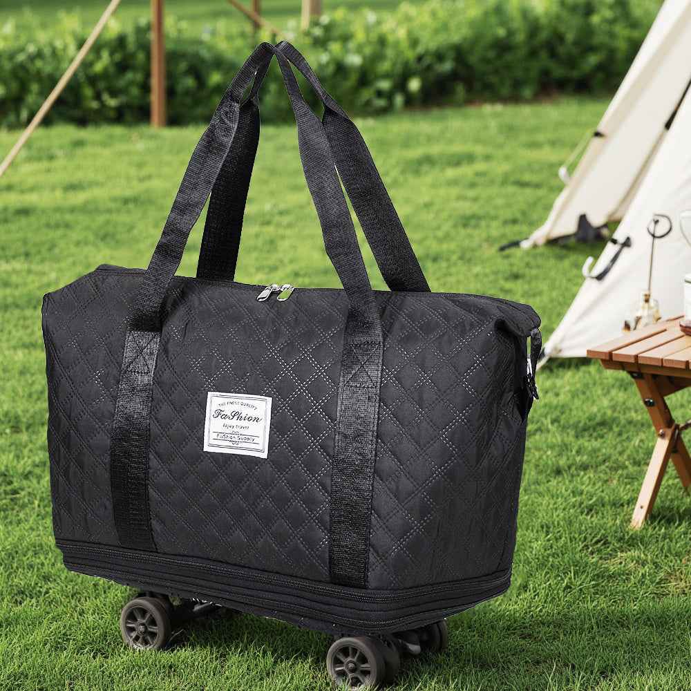 Hand-carry Gym Bag, Portable Travel Bag with 360° Rotating Wheels, Dry and Wet Separation Travel Bag, Expandable Luggage Bag, Suitable for Carrying When Traveling or Exercising