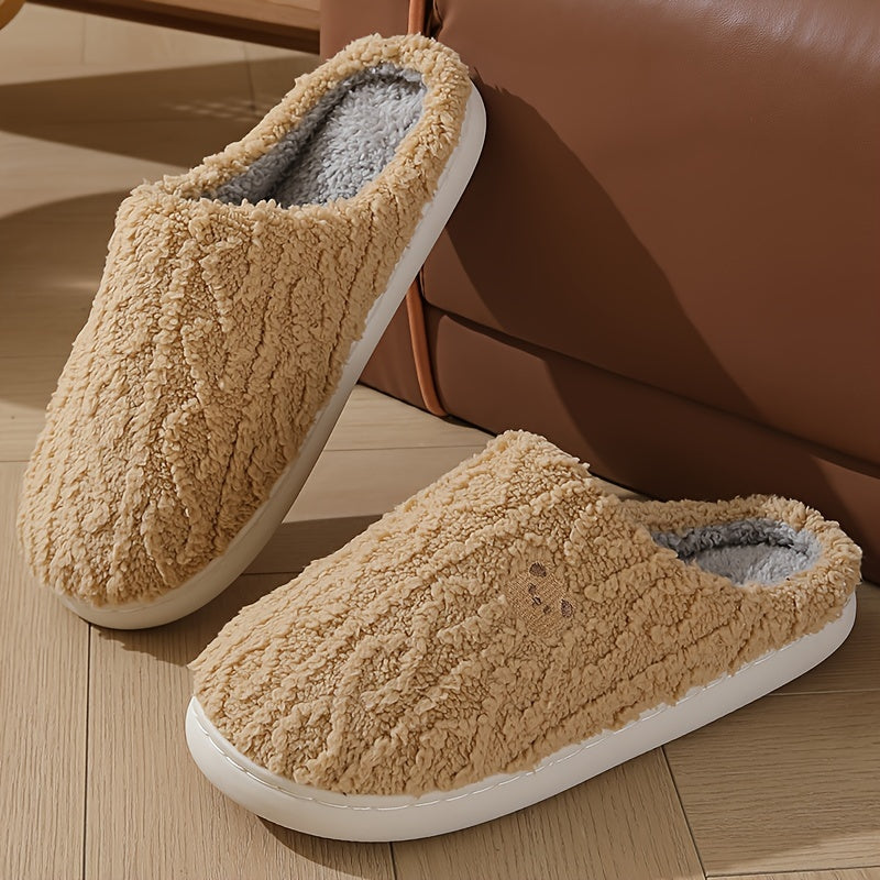 Couples Cozy Bear Fleece Slippers Soft Plush IndoorOutdoor Comfort - IRON GODDESS