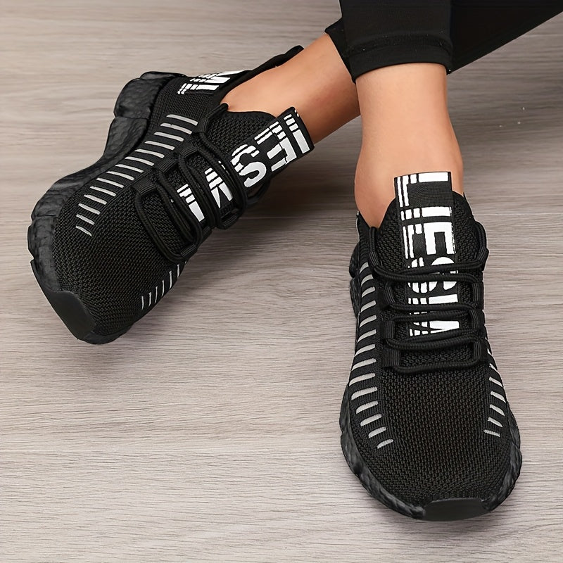 Sonic Stripe Breathable Comfort Womens Lightweight Athletic Sneakers - IRON GODDESS