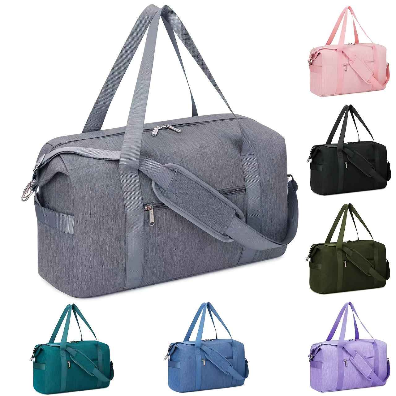 Lightweight 20L Cabin Bag 40x20x25 Underseat Foldable Travel Duffel, 6+1 Organized Pockets, Expandable Snap & Detachable Strap. Multi - Use Holdall for Gym, Overnight, Hospital, Trips Available In Multiple Colors Christmas Gifts