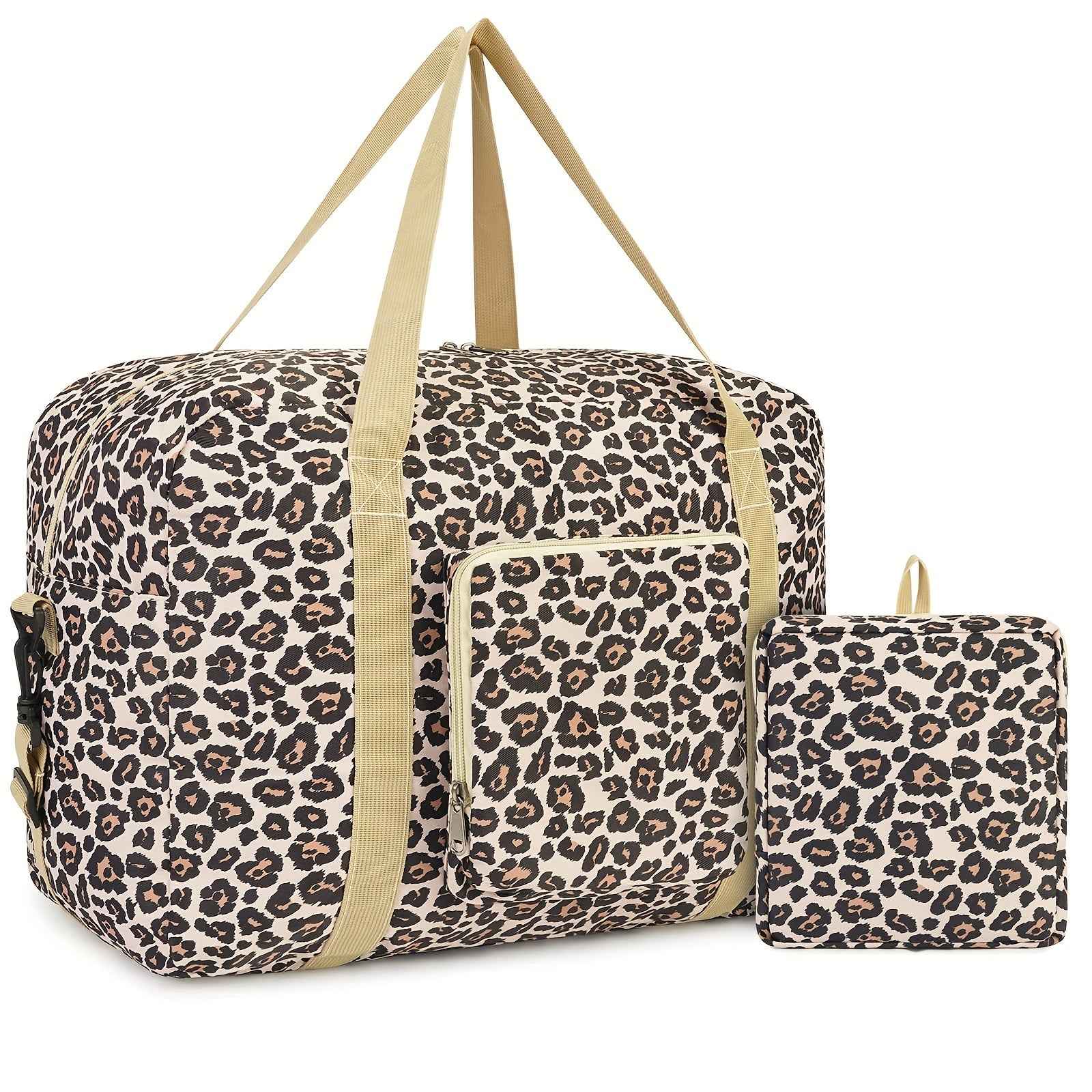 Foldable Travel Duffel Airlines Personal Item Bag Large Capacity with Shoulder Strap And Luggage Sleeve 18x14x8 Carry On Weekender Overnight for Women Men Suitable for Yoga Sport Gym Travel Daily Commuting Christmas Gifts