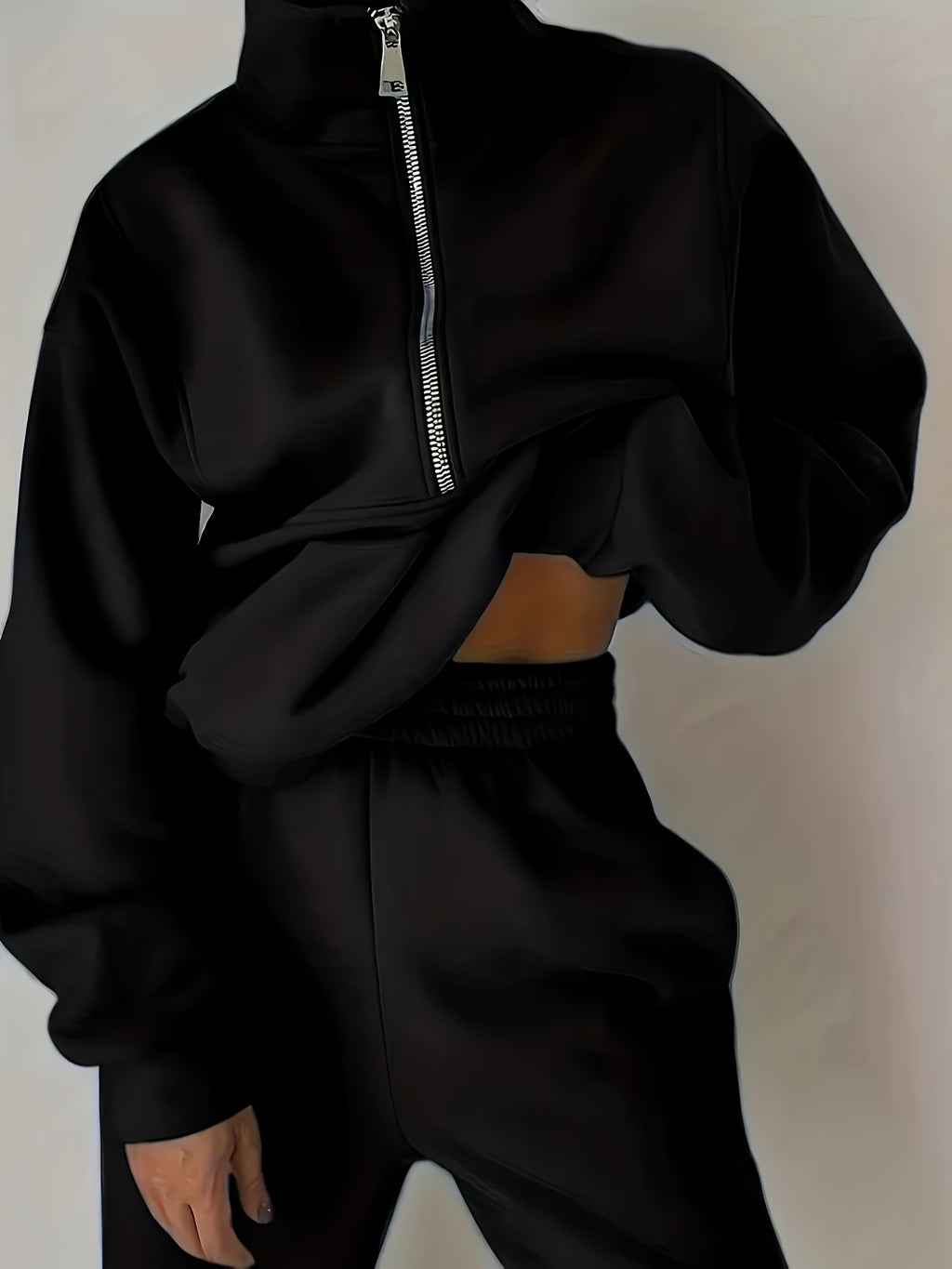 Womens Long Sleeve Zip Sweatshirt  Pants Set - IRON GODDESS