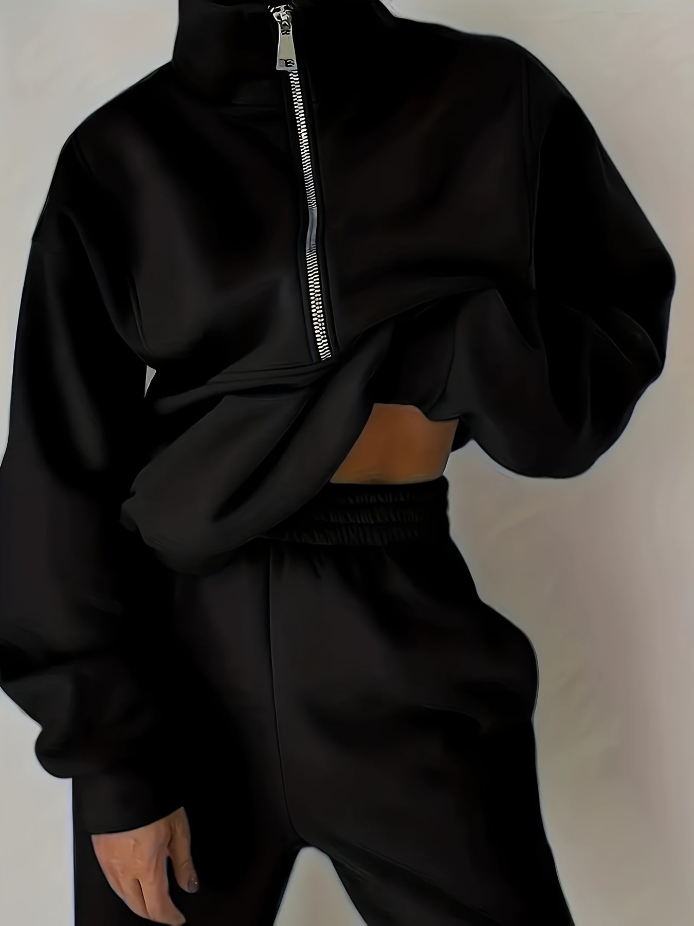 Womens Long Sleeve Zip Sweatshirt  Pants Set - IRON GODDESS