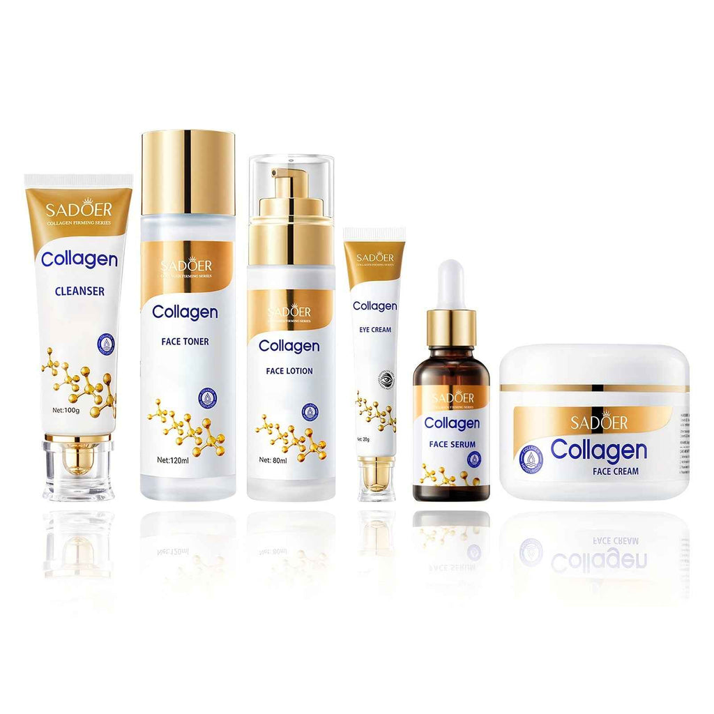 Collagen Facial Skin Care Set 6-In-1 Skin Care Gift Set, Facial Cleanser, Face Serum, Face Cream, Eye Cream, Toner & Lotion, Moisturizing, Ideal For Birthday & Self-Care Gifts