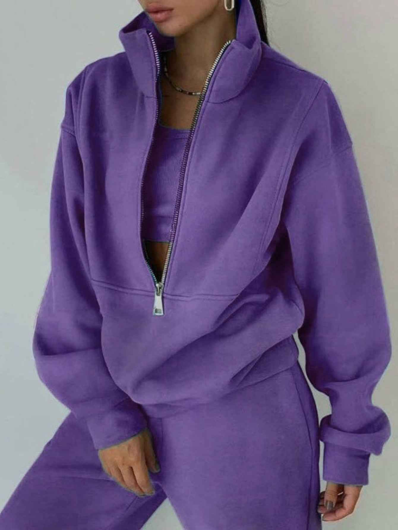 2025 Spring European and American Women'S Clothing Two-piece Sweater Fleece s Street Casual Fashion Suit Women, Streetwear Set, Casual Wear, Modern Streetwear, Trendy Fashion, Cozy Knitwear