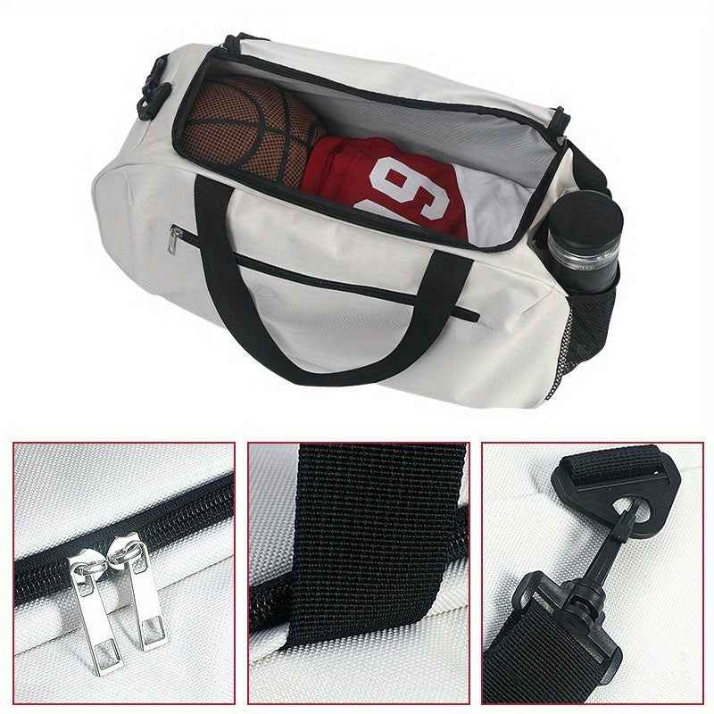 [Gym Dumbbells Print Duffel Bag] Gym Dumbbells Print Large-Capacity Lightweight Zipper Duffel Bag - Durable Polyester Gym & Travel Bag with Reinforced Handles, Machine Washable for Yoga, Training, College, Vacation, Gym Bag, Outdoor Sports Bag, Modern Duf