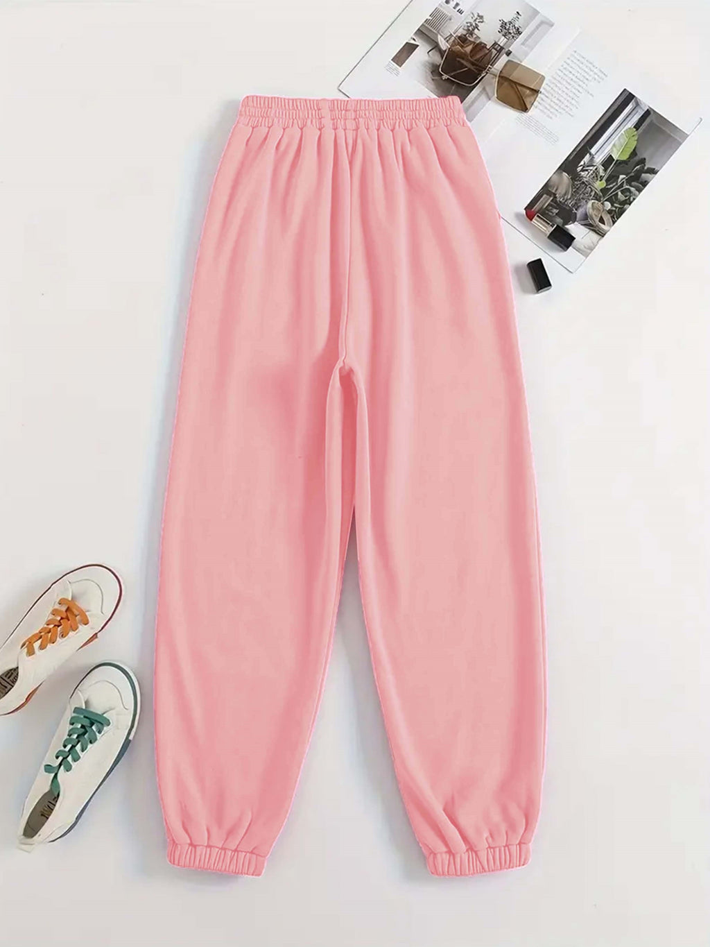 Letter Print TwoPiece Crew Neck Sweatshirt  Pants Set - IRON GODDESS